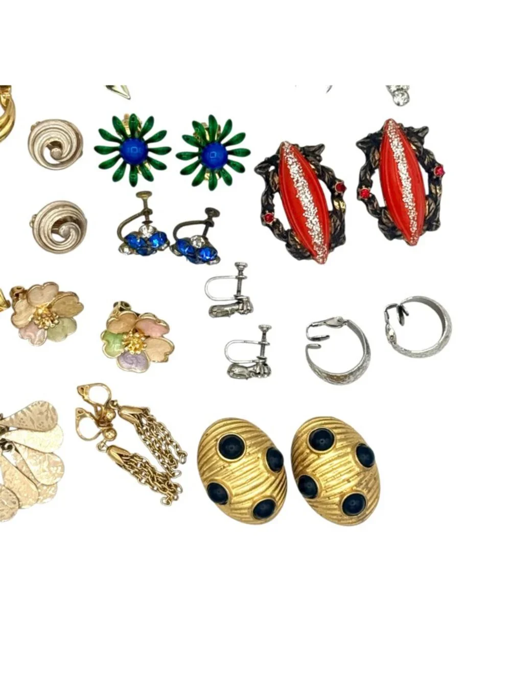 Vintage Clip On Earrings Lot of 24pr Harvest Craft Wear